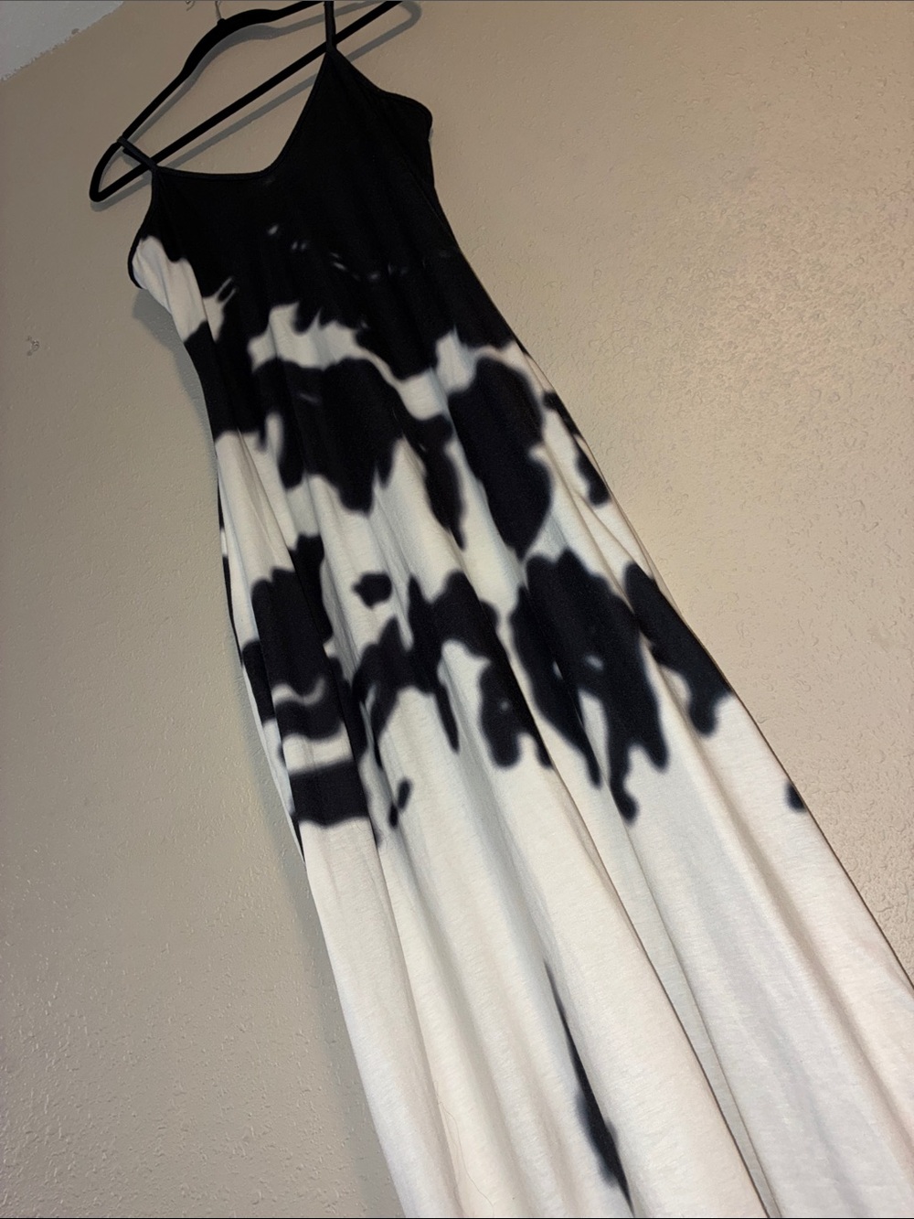 Black and White Tie-Dye Maxi Dress
